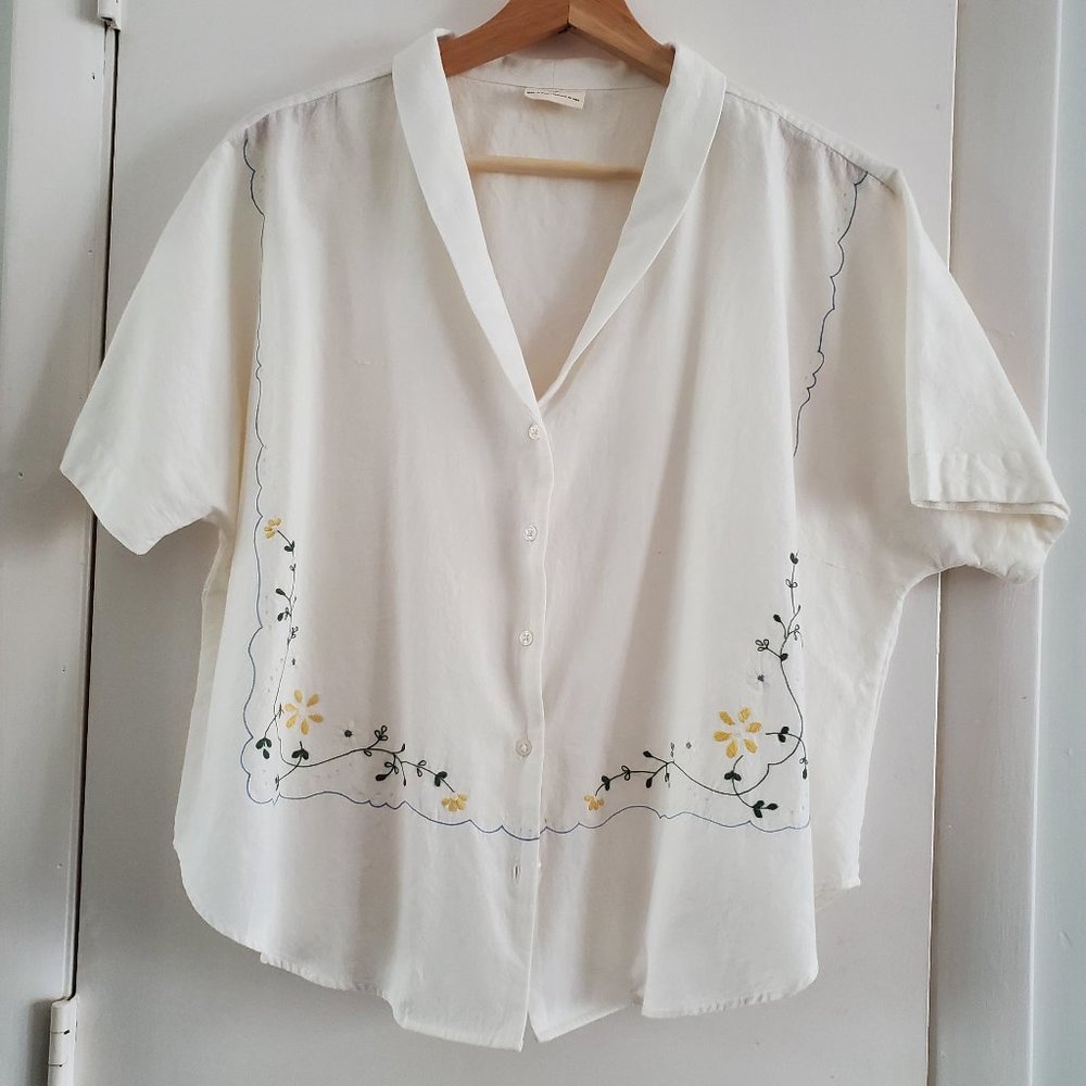 The Summer House Dua embroidered shirt S/M